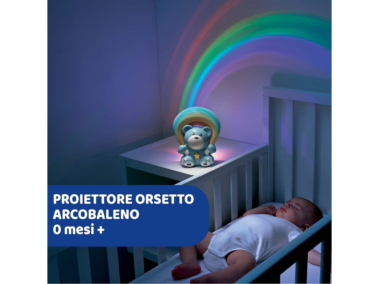 Chicco Rainbow Bear Proiettore Musicale, Luce Notturna Bambini e