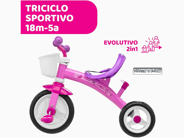 Chicco Triciclo Bambini U-GO 2in1, Triciclo Bimba e Bimbo con