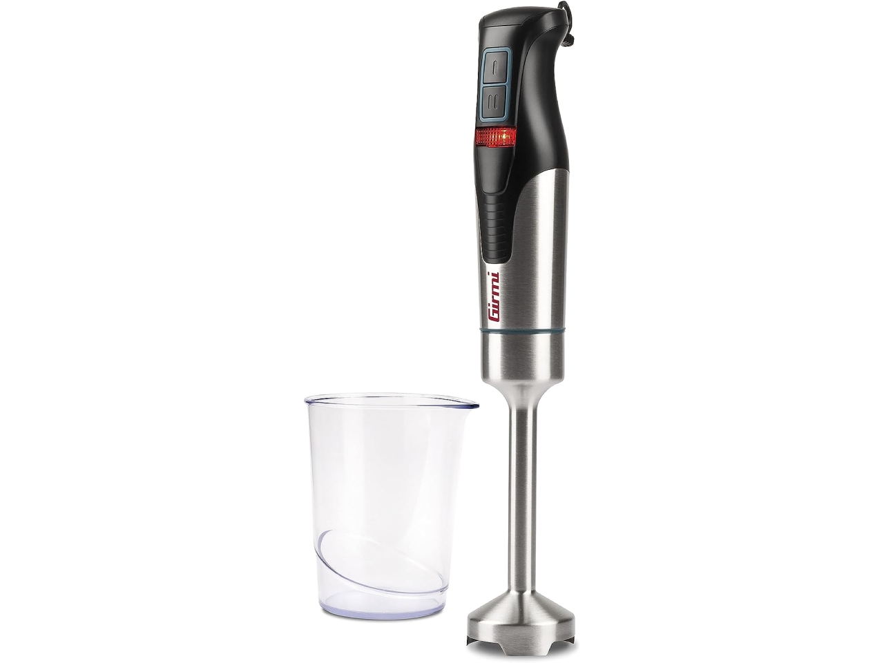 Mixer ad immersione potenza 800w con fusto in acciaio inox da 19cm e  impugnatura ergonomica nera, smontabile per un lavaggio piu' accurato