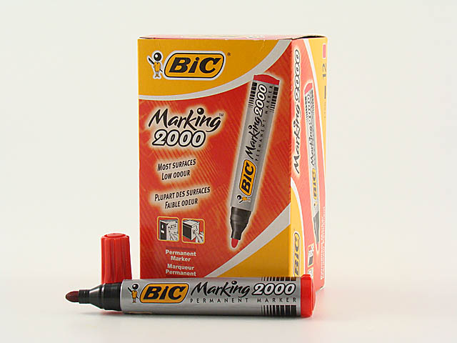 BIC-Marking-2000-Pennarelli -Indelebili-Colore-Verde-Punta-Tonda-17-mm-Confezione-da-12-Marcatori