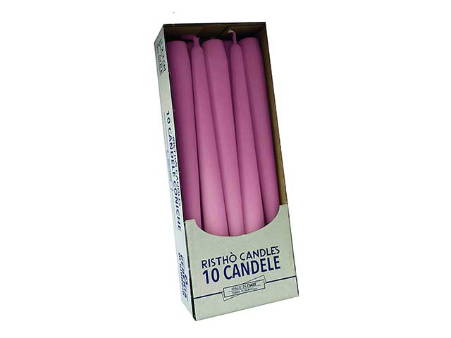 Candela conica rosa cm.25 10 pezzi 56213.09