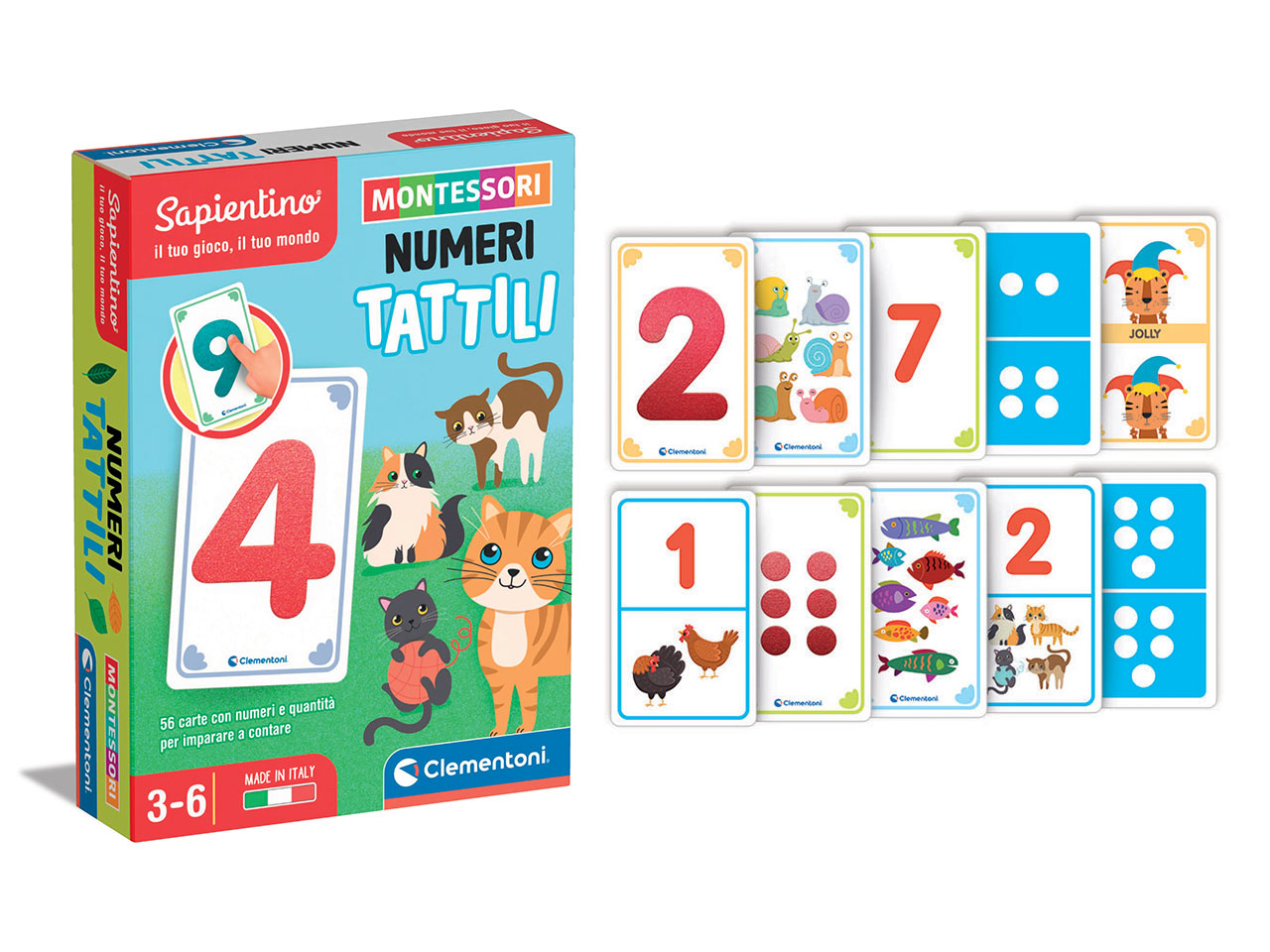 Sapientino montessori carte numeri tattili