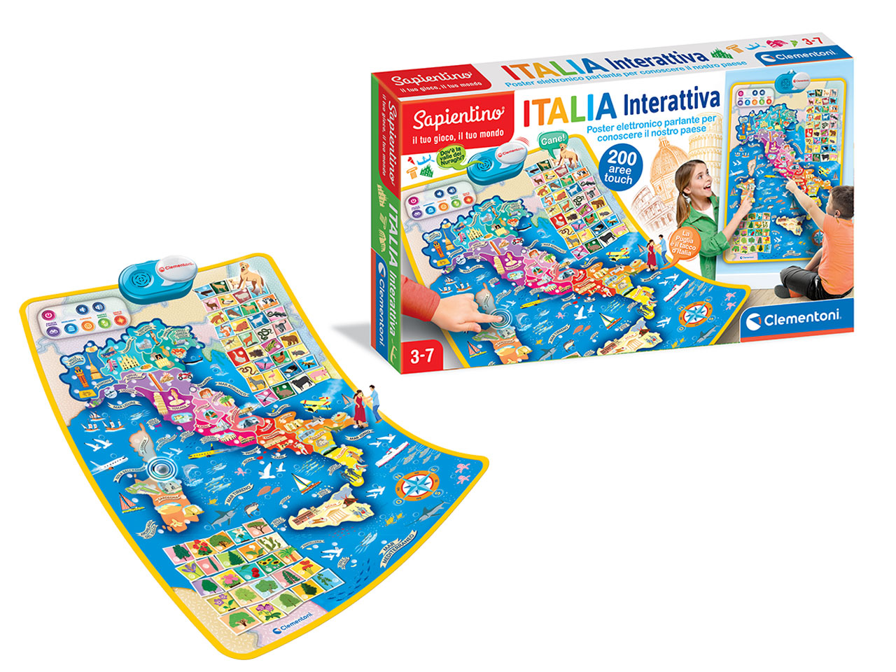 Clementoni gioco di apprendimento sapientino la mappa interattiva  dell'italia