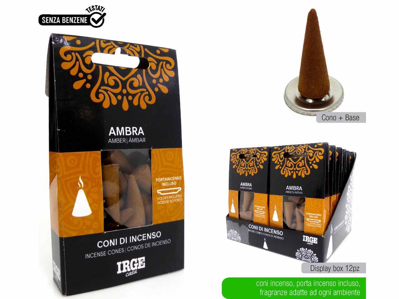 Incenso amber 12 pezzi deo4324a