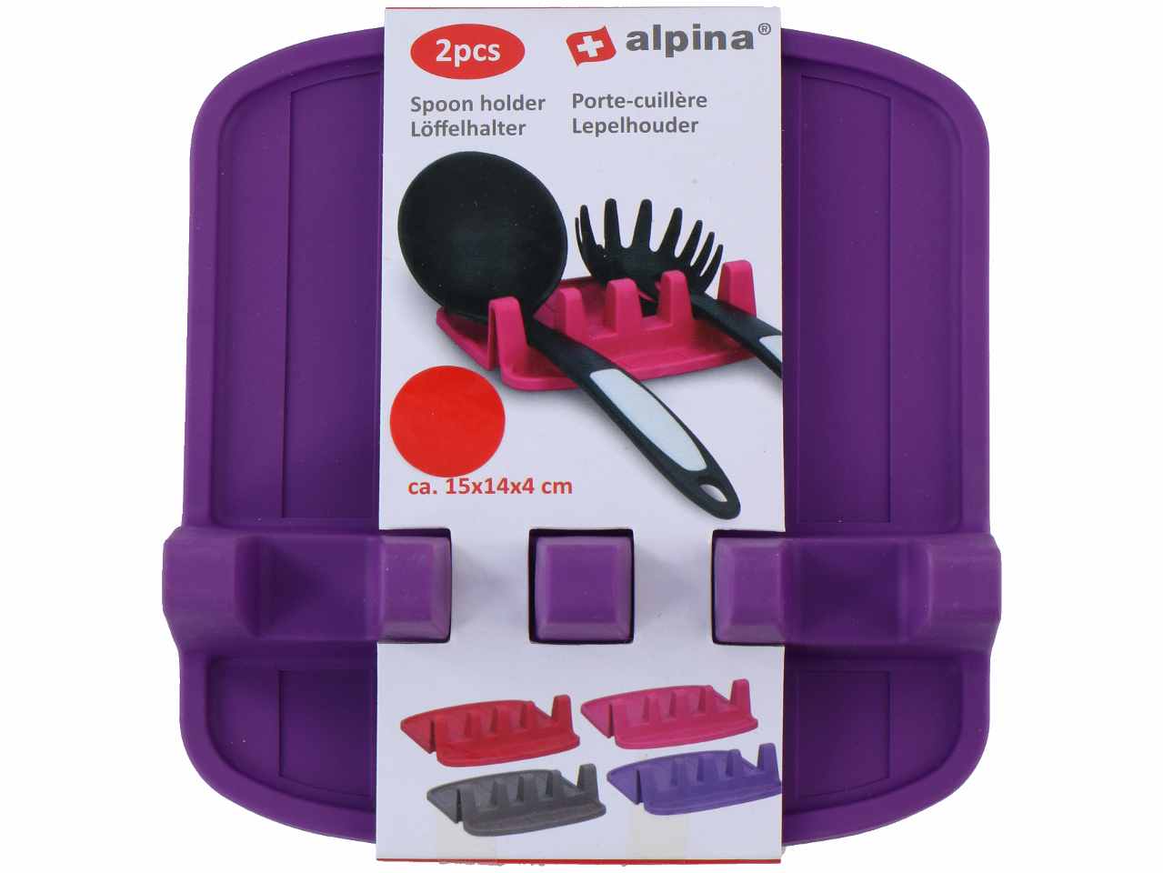 Alpina porta utensili da cucina 2 pezzi in gomma termoplastica 15x14x4cm