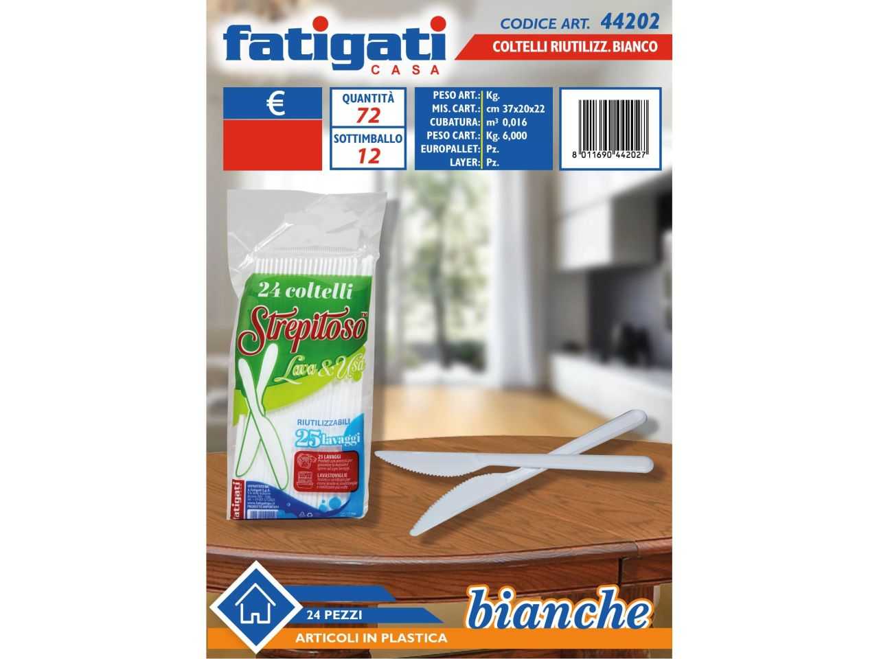 Palette caffè Fatigati 50 pz plastica incartate singolarmente