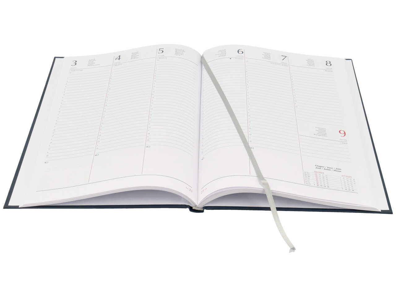 Agenda settimanale 2024 formato 17x24cm blu con blocco fisso