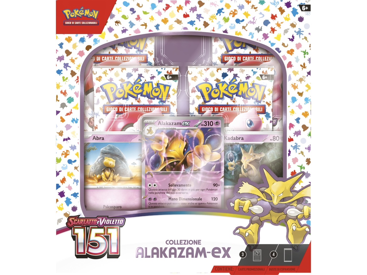 Pokemon gioco di carte serie scarlatto e violetto 151 alakazam ex