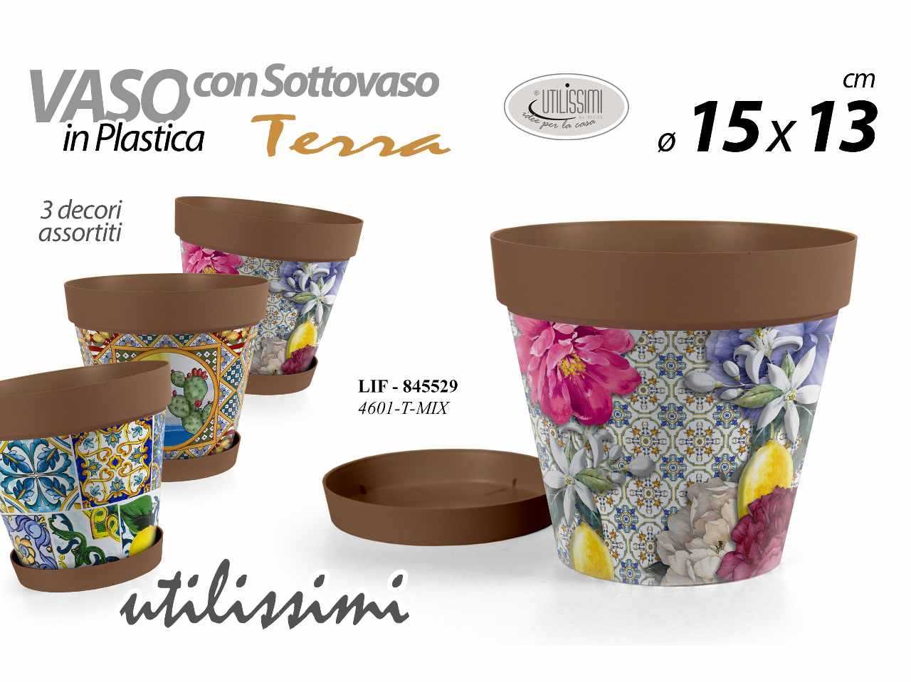 Vaso in plastica trasparente h.11xd.12cm 0,9 litri