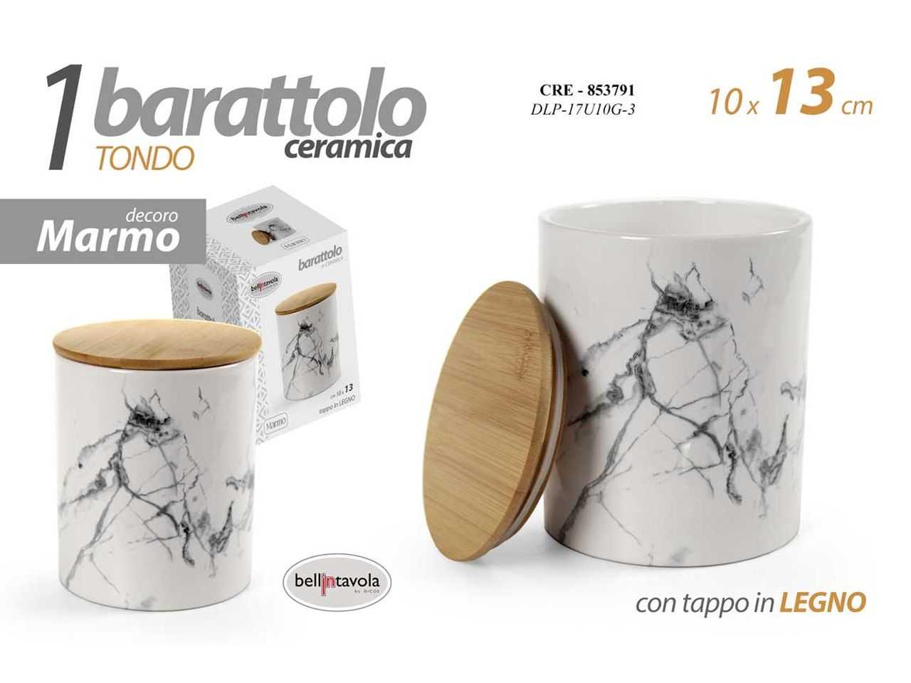 BARATTOLO CAFFE' CERAMICA 10X13 CM C/TAPPO IN LEGNO