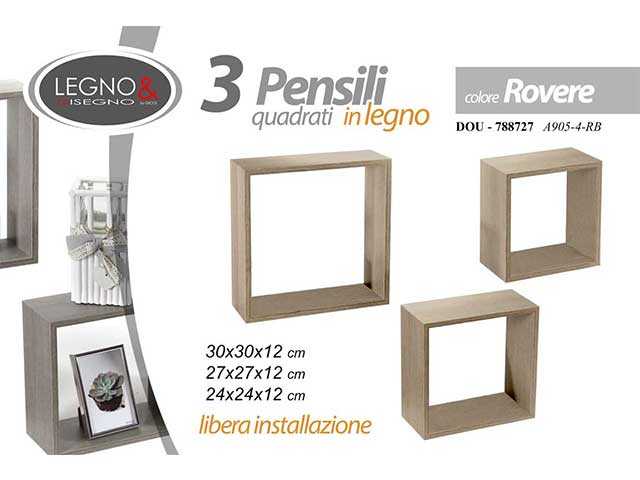 Mensola in legno da parete con applicazione scritta home in metallo  50x10x17cm