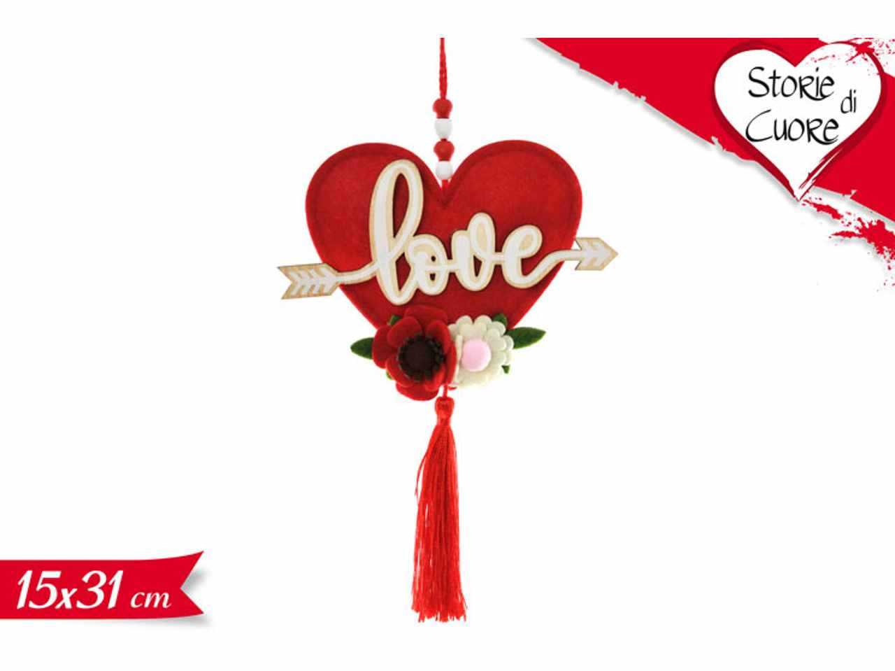 PELUCHE CANE SEDUTO CON CUORE I LOVE YOU 55 CM - W171026S