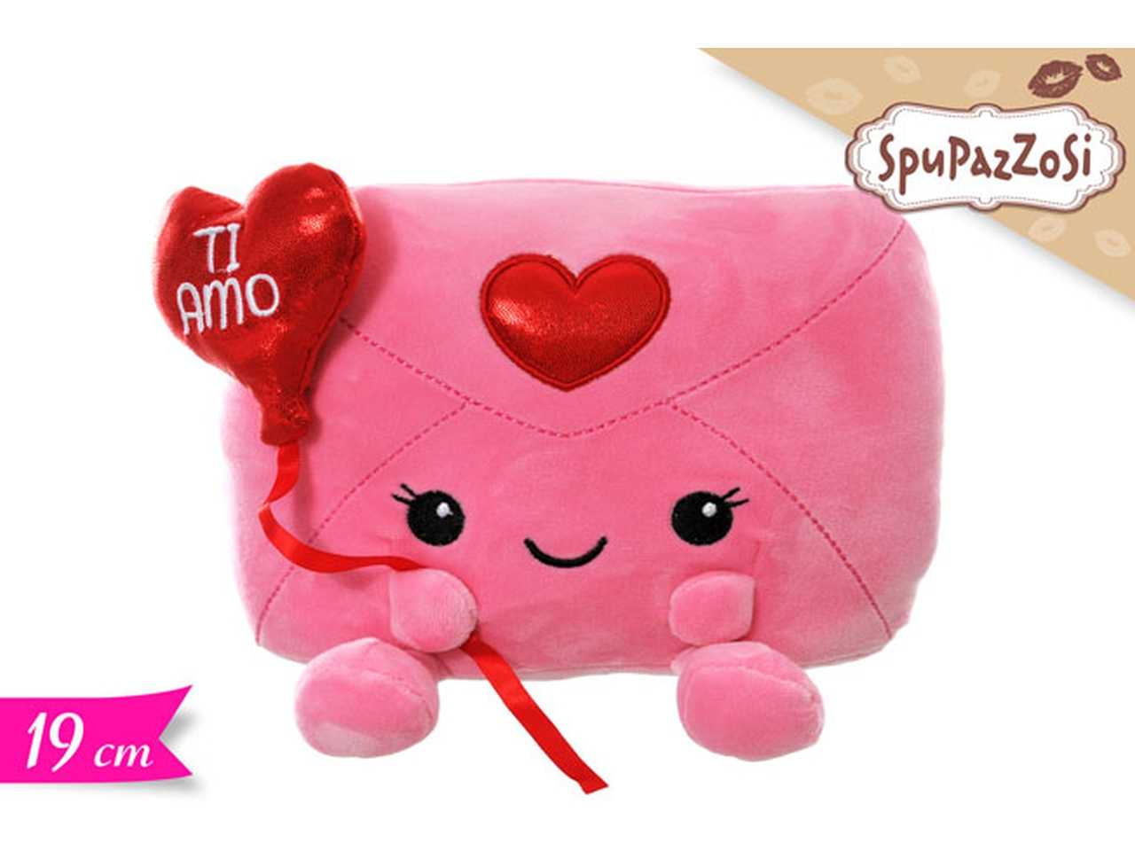 PELUCHE CUORE 30CM ROSA CHIARO RIGATO I LOVE YOU: vendita ingrosso con  consegna veloce