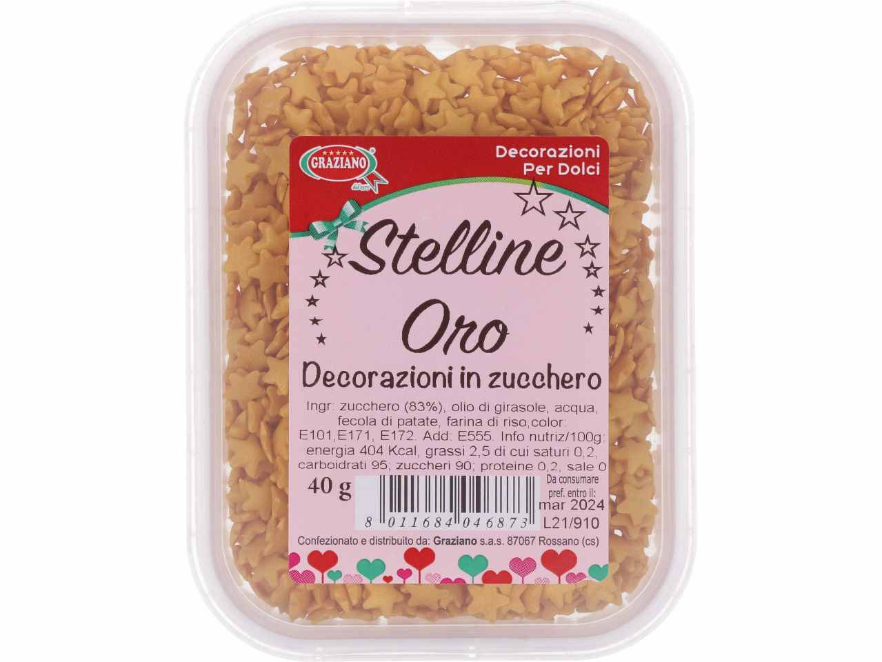 Stelline oro 40 g – La Mandorla – Tutto per la per pasticceria