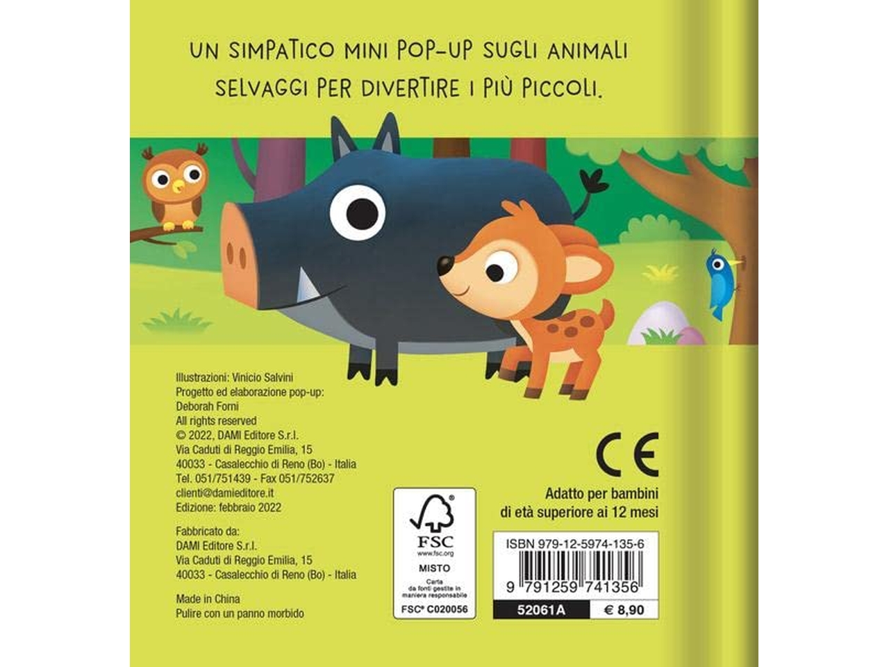 Libro dami editore mini pop-up animali selvaggi