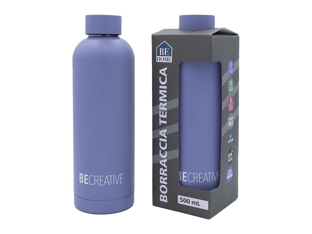 BORRACCIA TERMICA IN ACCIAIO 500 ML - PURPLE - Puntolinea Shop