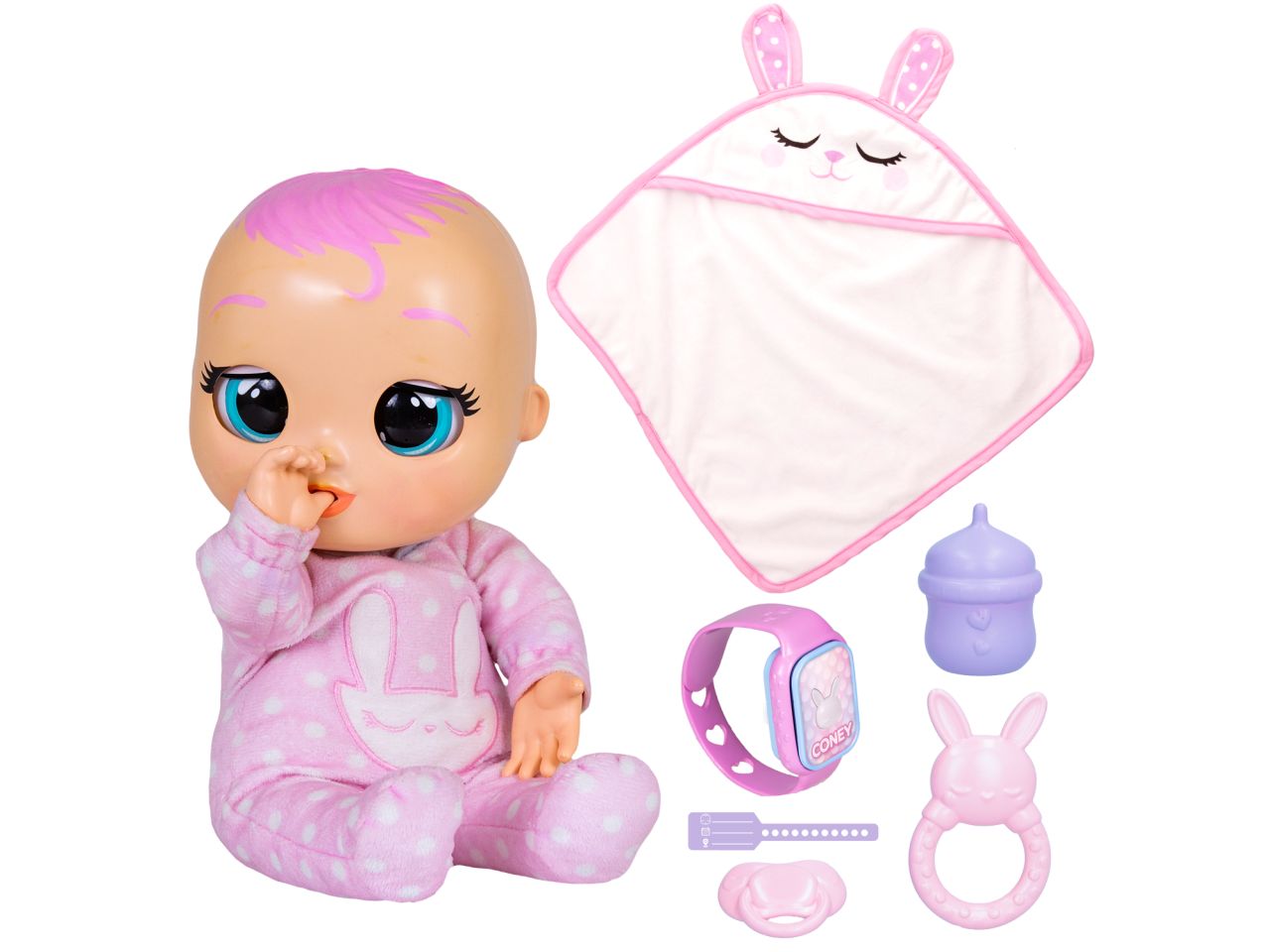 Bambola imc toys da bambina cry babies newborn coney con 6 accessori$