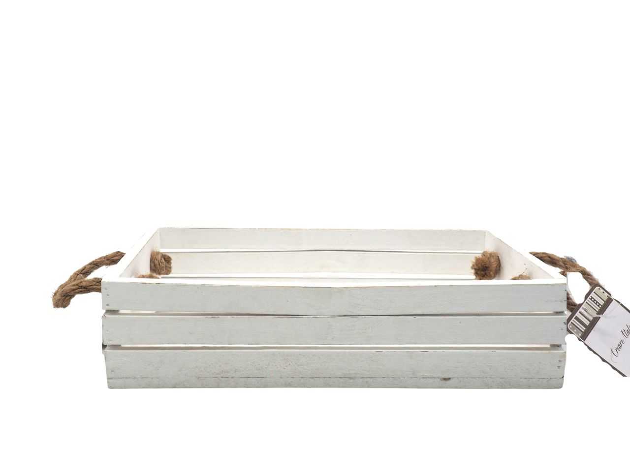 Cassettina in legno bianca - 27x13 cm, Shop online ceste per