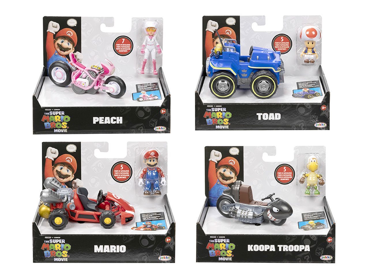 Jakks Super Mario Bros Movie Personaggio Giocattolo Con Kart 6 Cm 