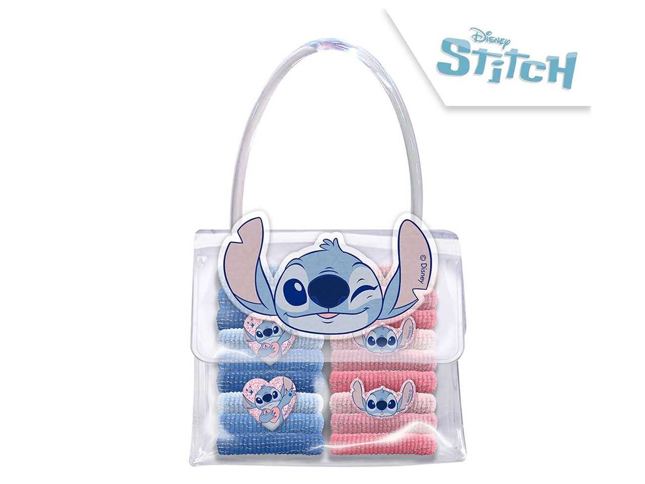 Stitch borsa a forma di cuore con accessori per capelli 20x25cm