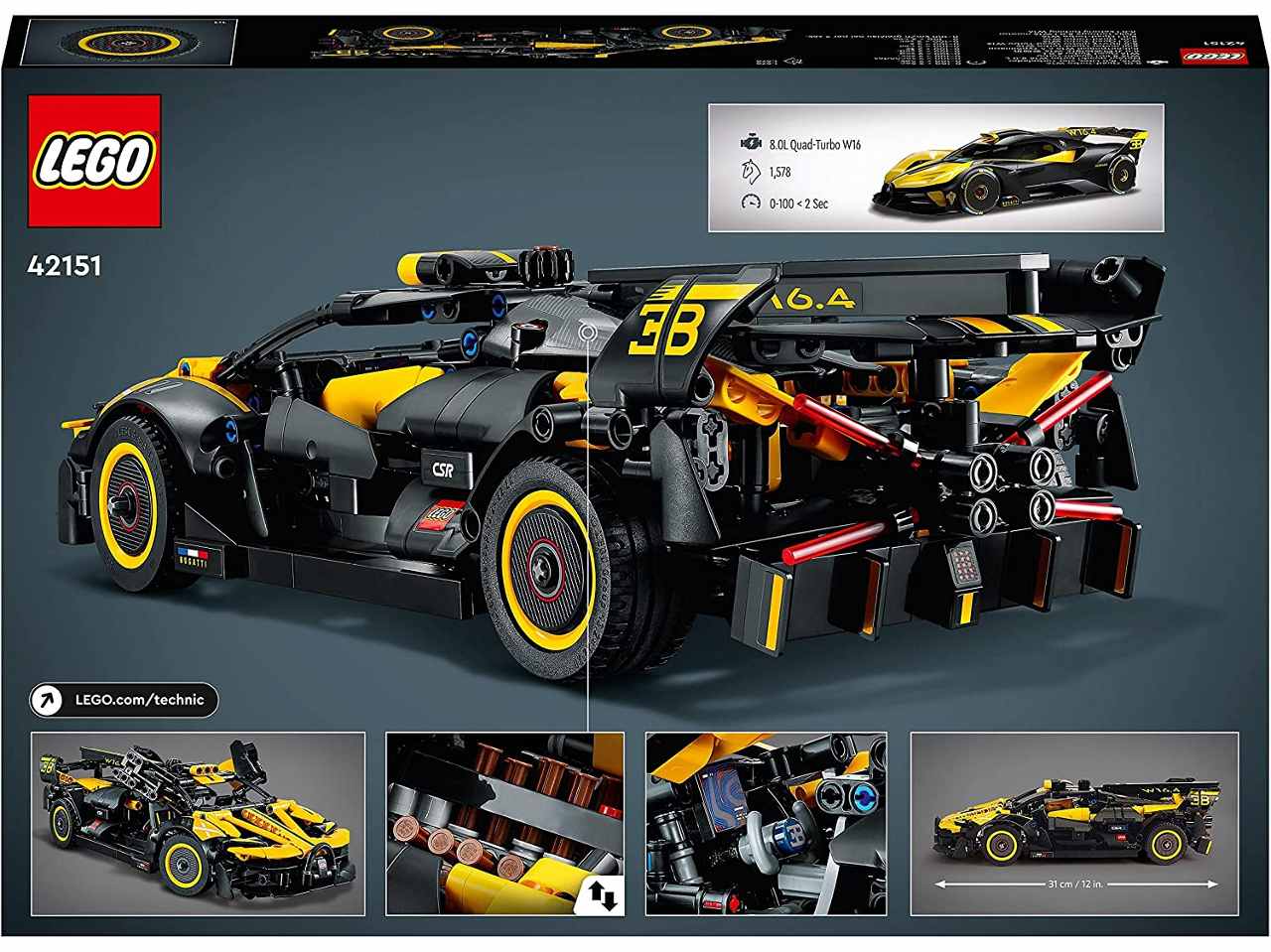 LEGO Technic 42151 Bugatti Bolide, Kit Macchina Giocattolo, Modellino Auto  Supercar, Giochi per Bambini, Idee Regalo