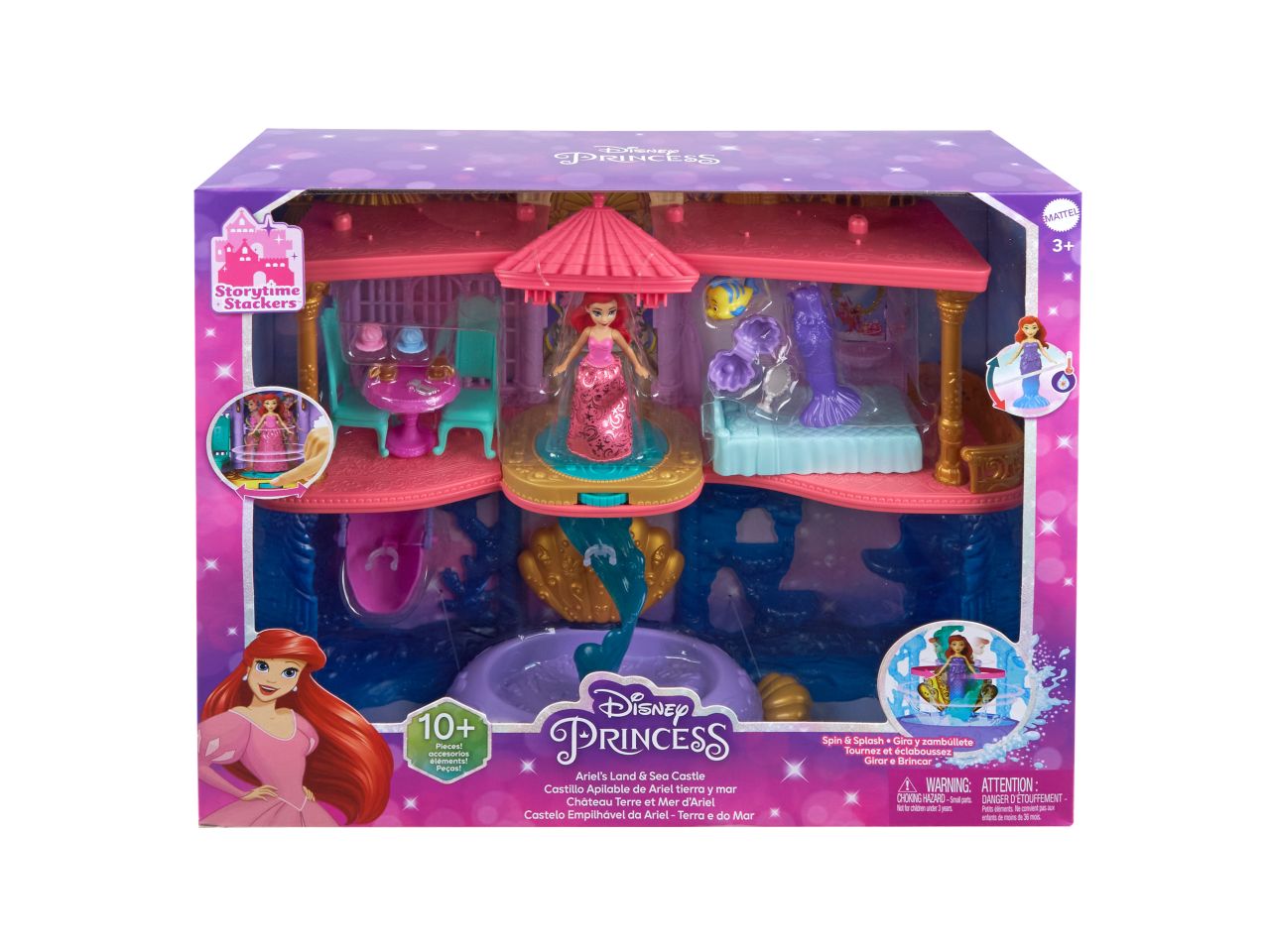 Mattel disney princess set componibili castello dei due mondi di ariel,  ambientazioni per fashion dolls