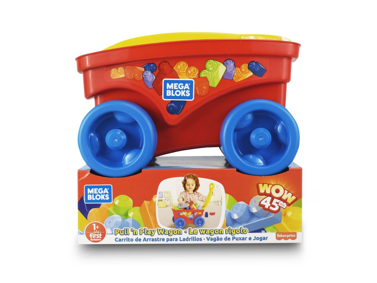 Mega block carrello con costruzioni pull & play wagon