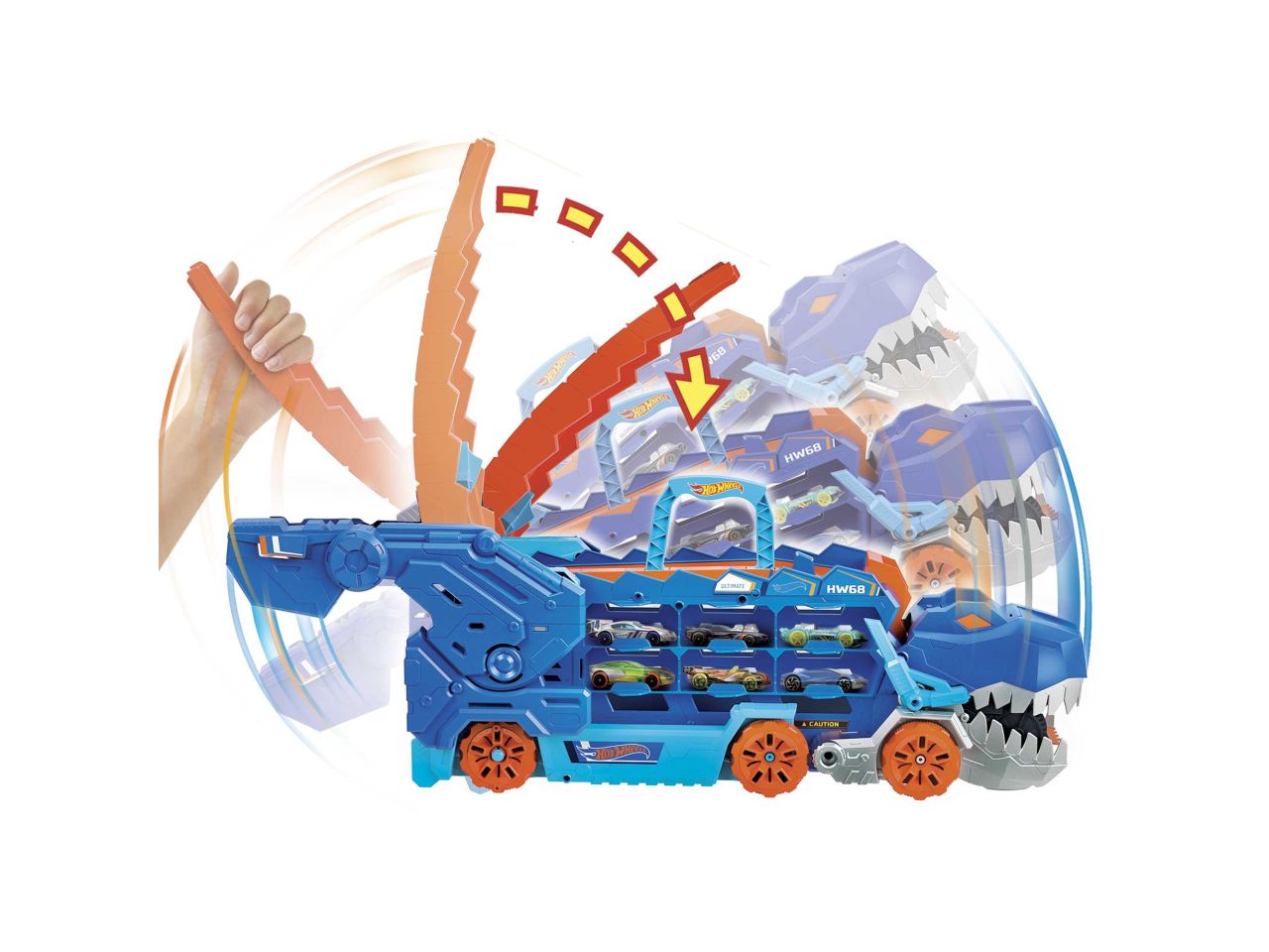 Mattel hot wheels city mega t-rex trasportatore