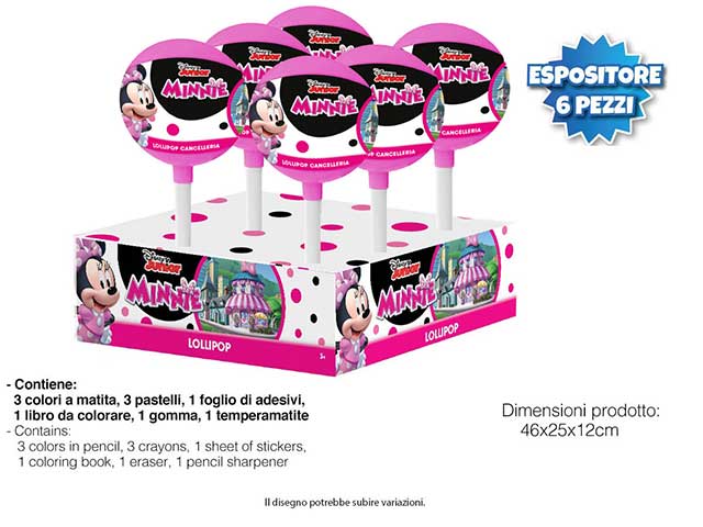 Lecca lecca Minnie disney con accessori cancelleria 1 pz. 46 x 25 x 12 cm  MIN0753