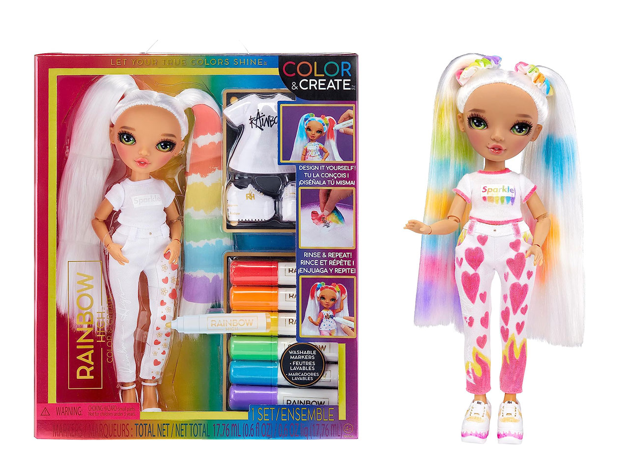 Rainbow high color & create fashion doll - green eyes