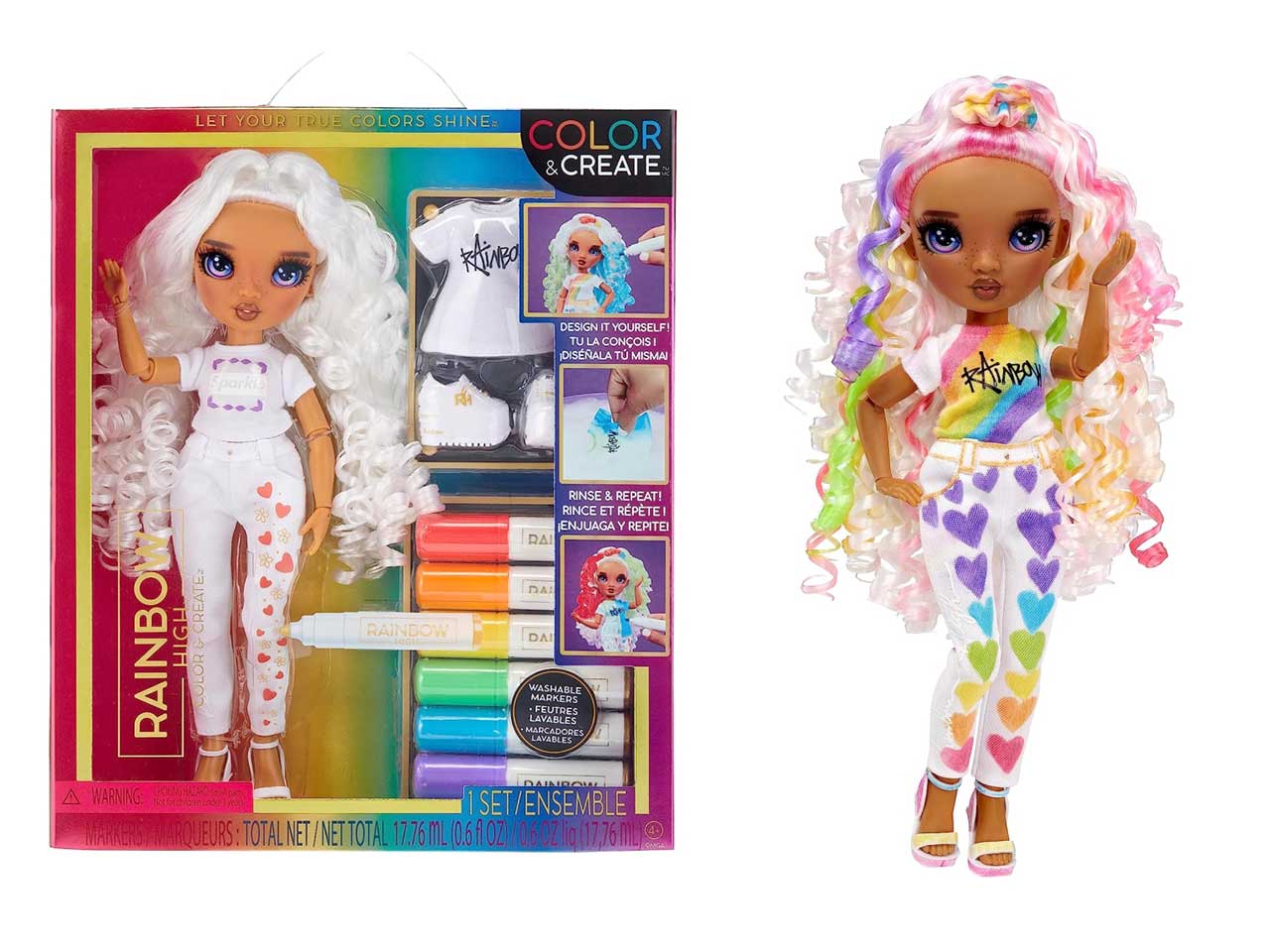 Rainbow high color & create fashion doll - purple eyes