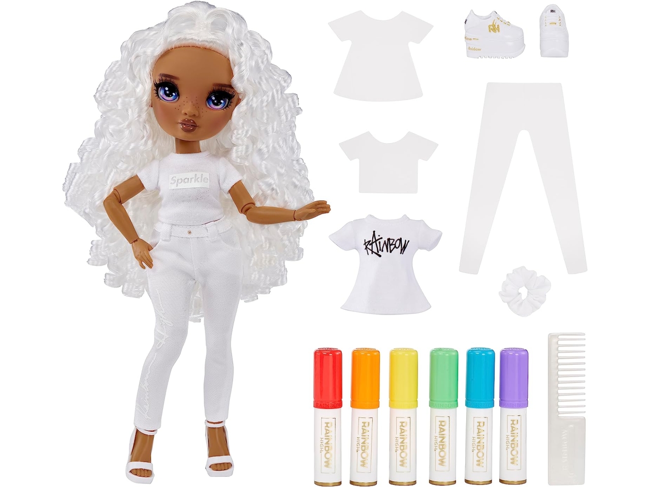 Rainbow high color & create fashion doll - purple eyes