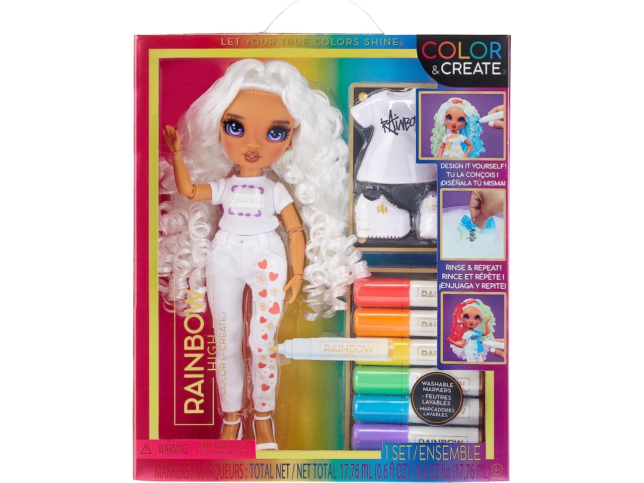 Rainbow high color & create fashion doll - purple eyes