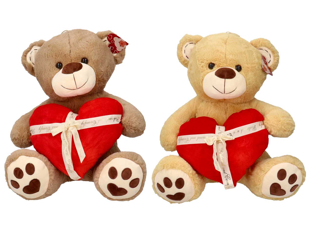 Peluche orso con cuore regalo misura 25cm