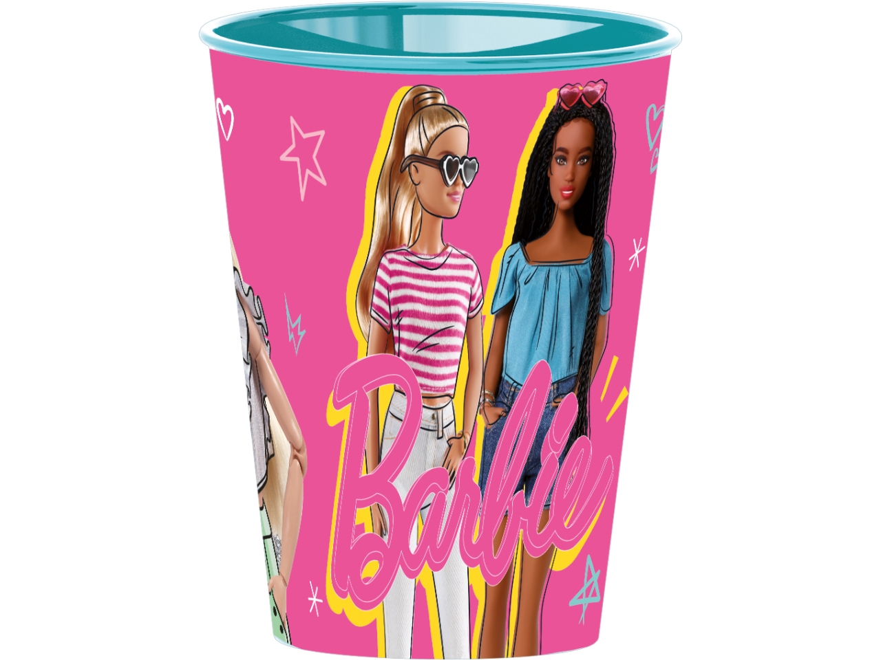 Barbie - Bicchiere 260ml in plastica per Bambina, per la Scuola o il Tempo  Libero
