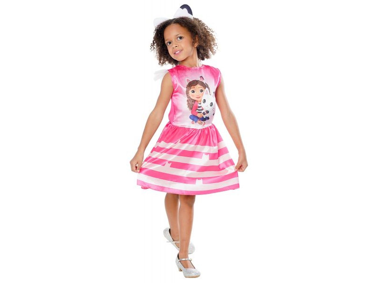 Rubies costume gabby's dollhouse taglia xxs 3-5 anni per bambina- vestito  con dettagli stampati e cerchietto con orecchie