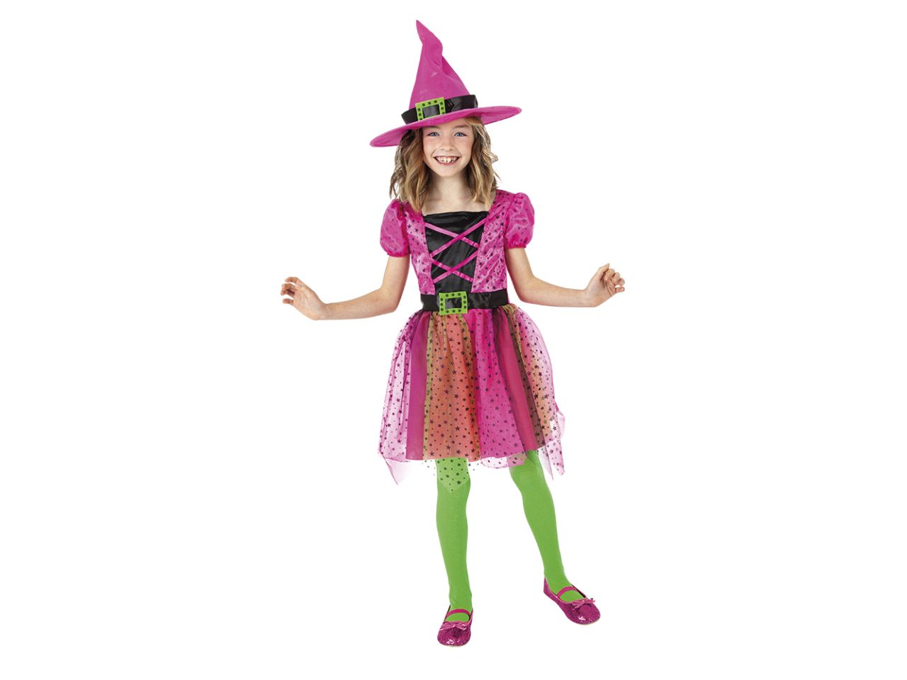 Rubies costume strega rosa superstar taglia L - vestito e cappello per  bambina