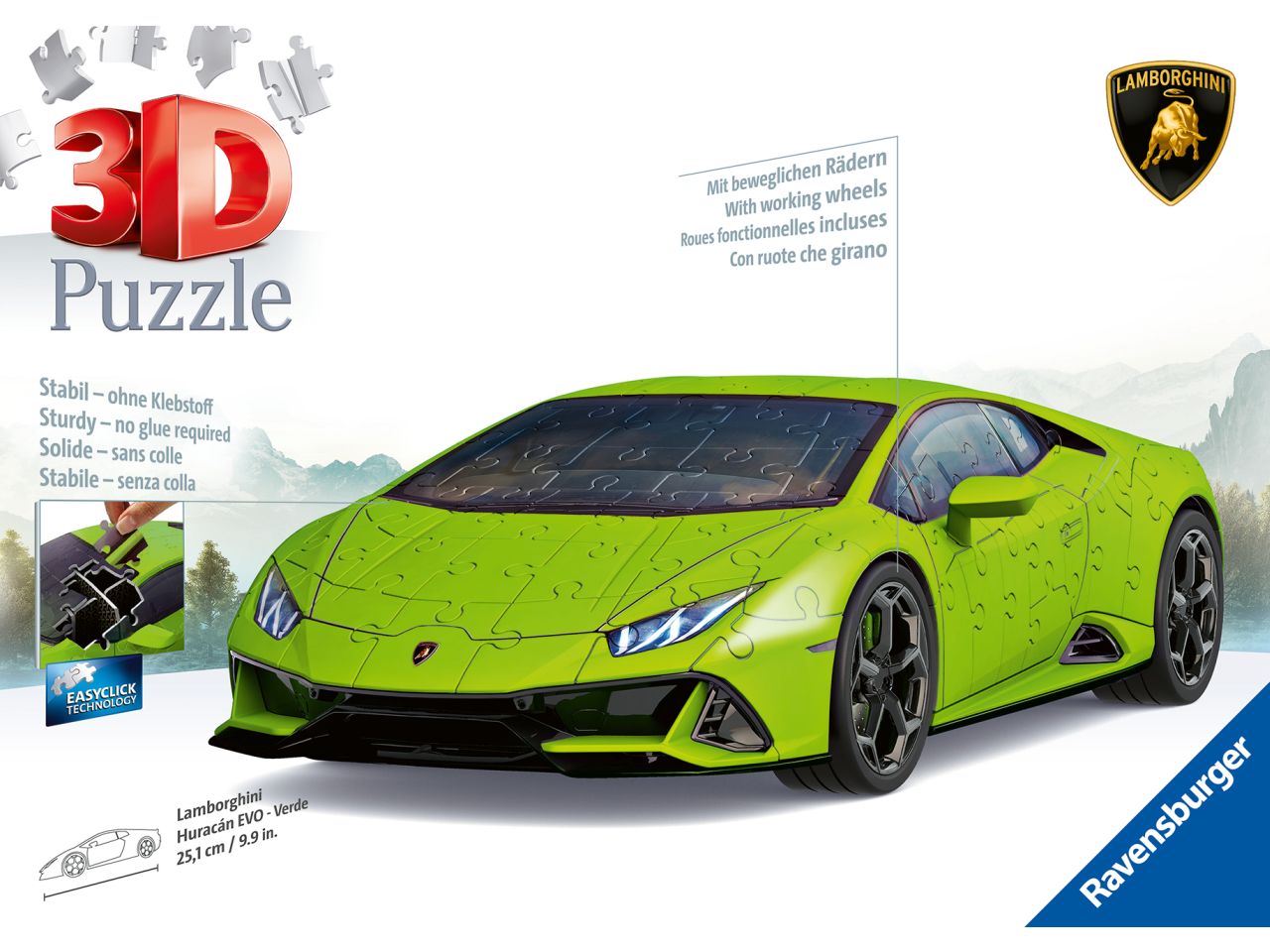 Puzzle 3d lamborghini huracán evo verde