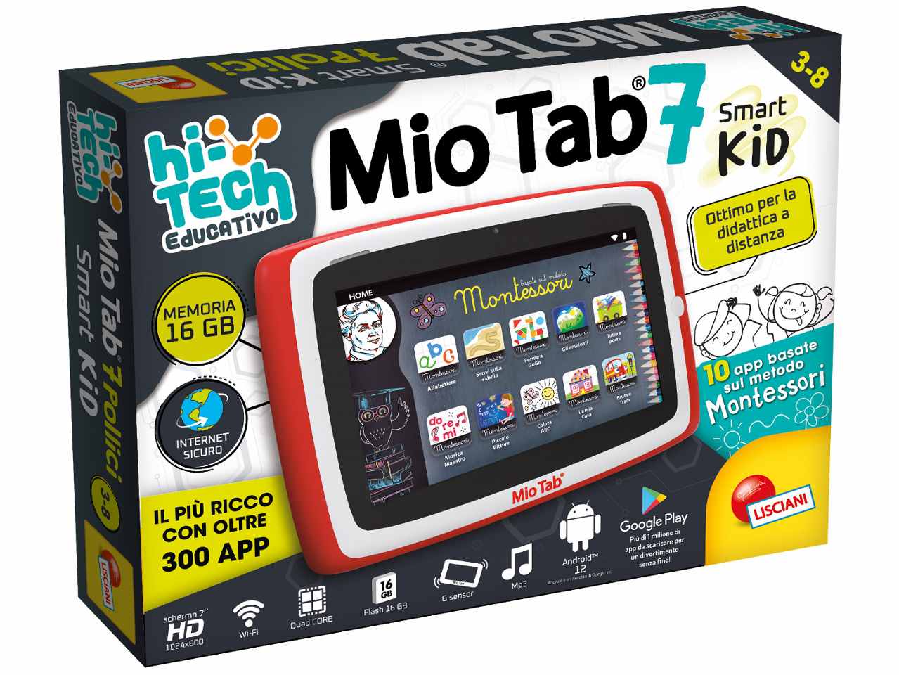 Lisciani-Mio Tab 7'' Smart Kid 2022, Bambini 3-8 Anni