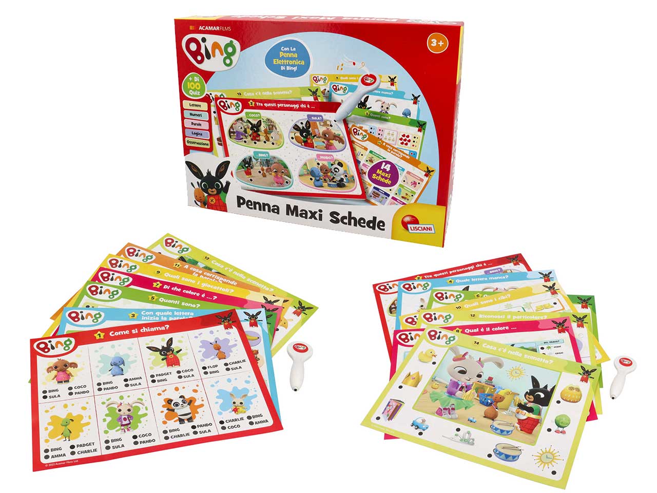 Lisciani Giochi Bing Penna Maxi Schede, Multicolore, 100422