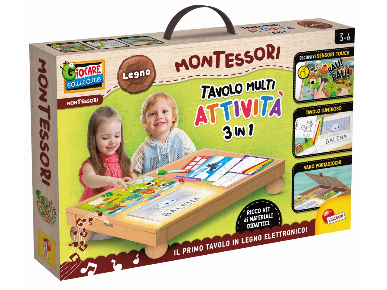 Tavolo Multiattivita Educativo Prescolare Montessori Legno Multicolor per Bambini 3 6 Anni Lisciani Agrusti.eu