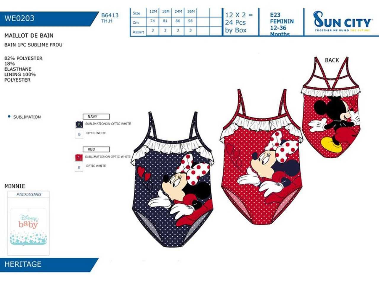 Bing slip costume da bagno taglie assortite 3-4-5-6 anni nei colori rosso e  navy