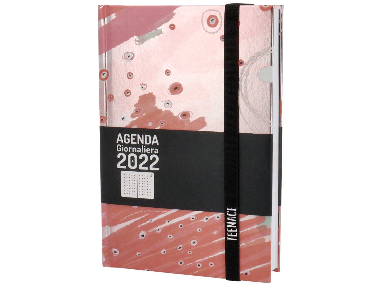 Agenda giornaliera 2024 formato 17x24cm rossa con blocco fisso e
