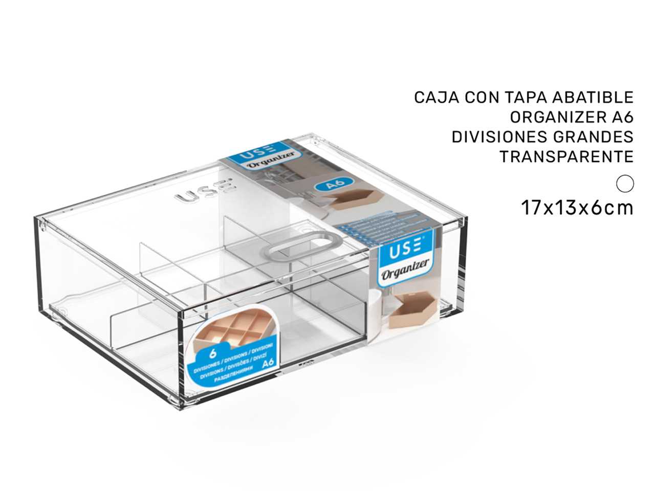 Cassettiera organizer a4 - 2 cassetti linea elegant trasparente