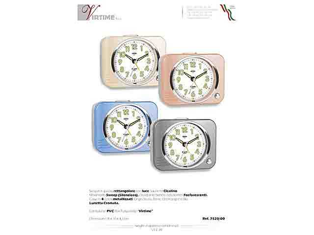 Orologio da tavolo in metallo colore bianco 20x7x26cm